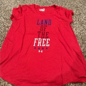 Under Armour Red Short Sleeve Tee with Patriotic Graphic